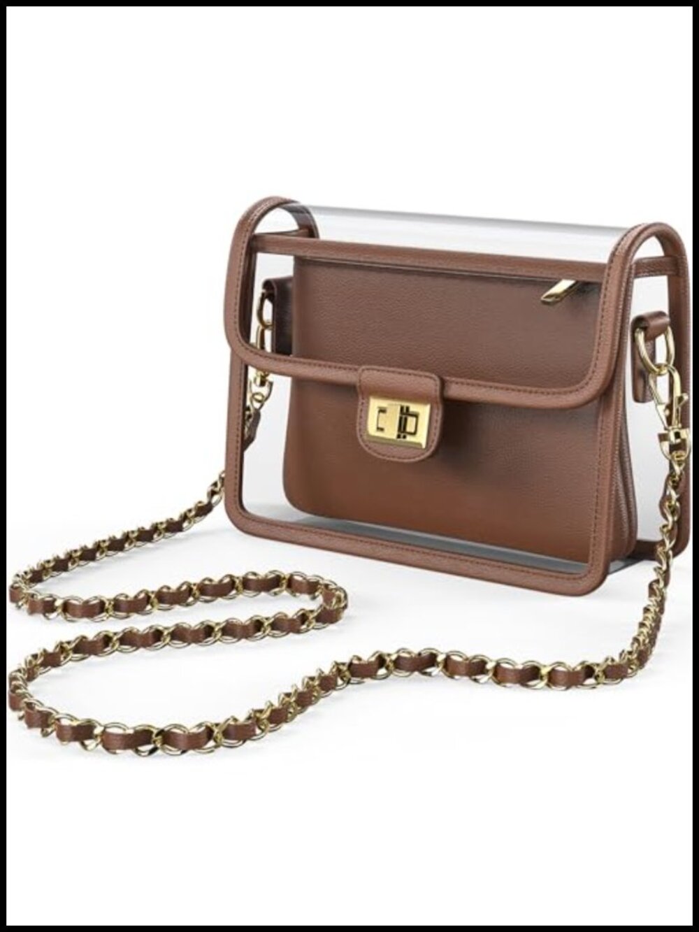 Clear Crossbody Purse Stadium Approved RFID Vegan Leather TPU